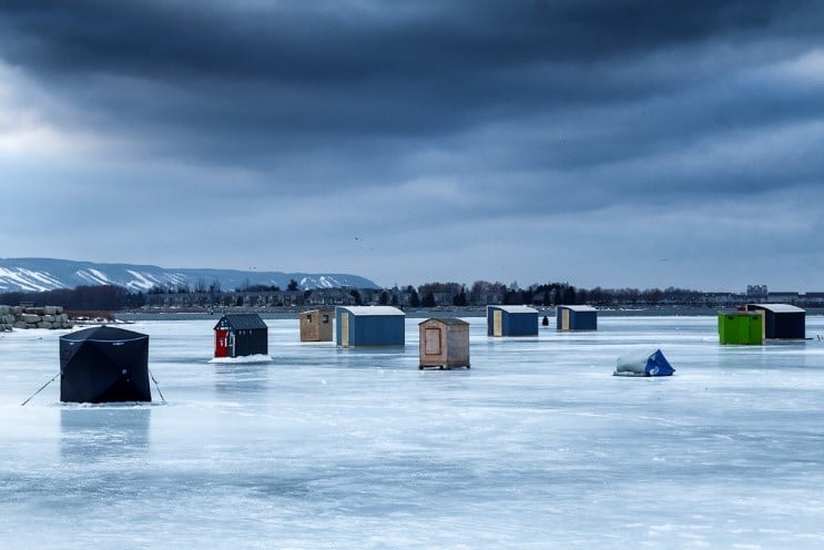 ice huts fishing